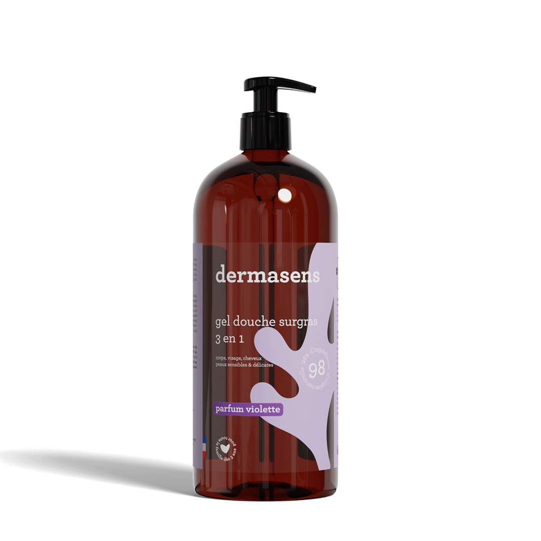 Gel douche surgras 3 en 1 Violette 1L Dermasens